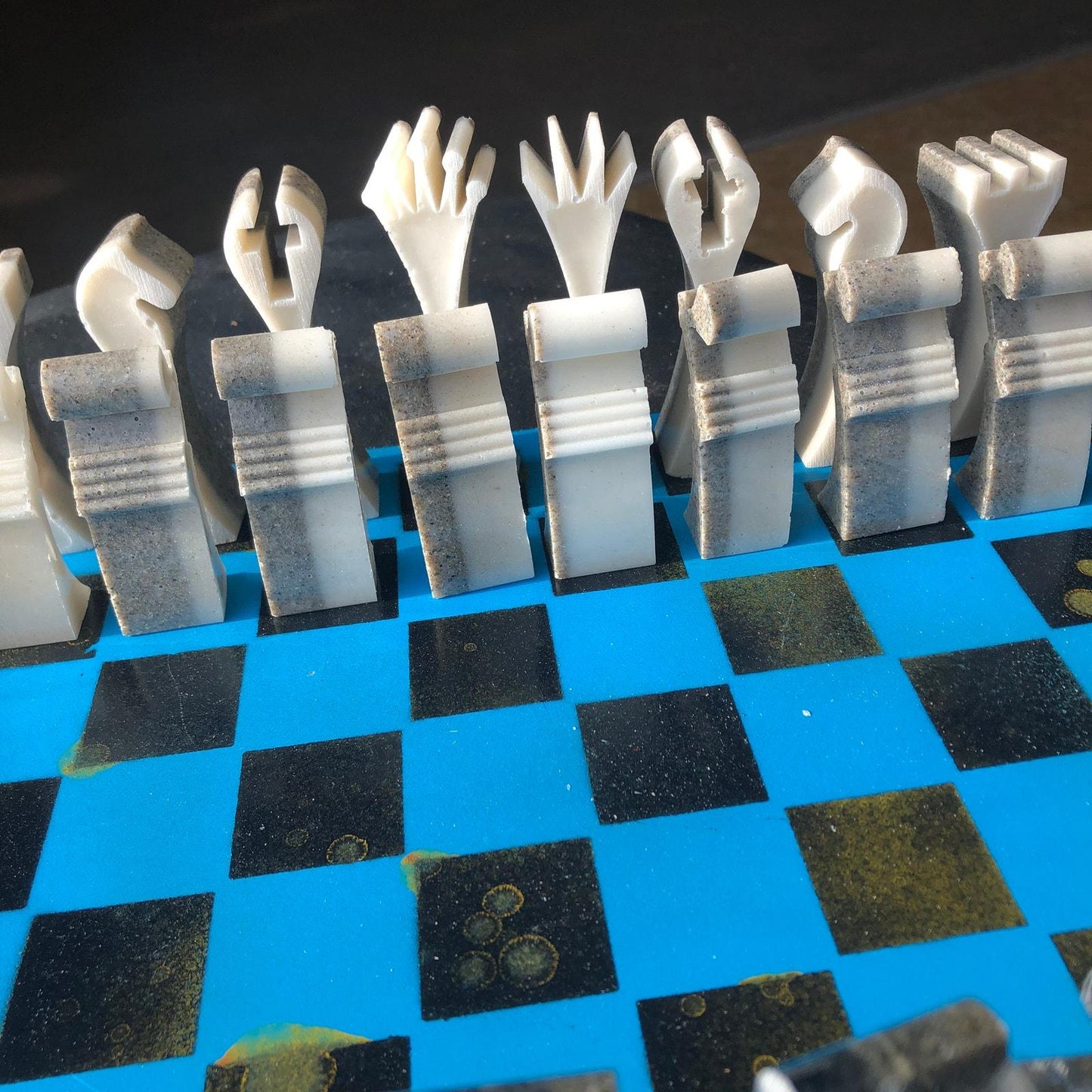 Chess Set - Blue & White Deluxe