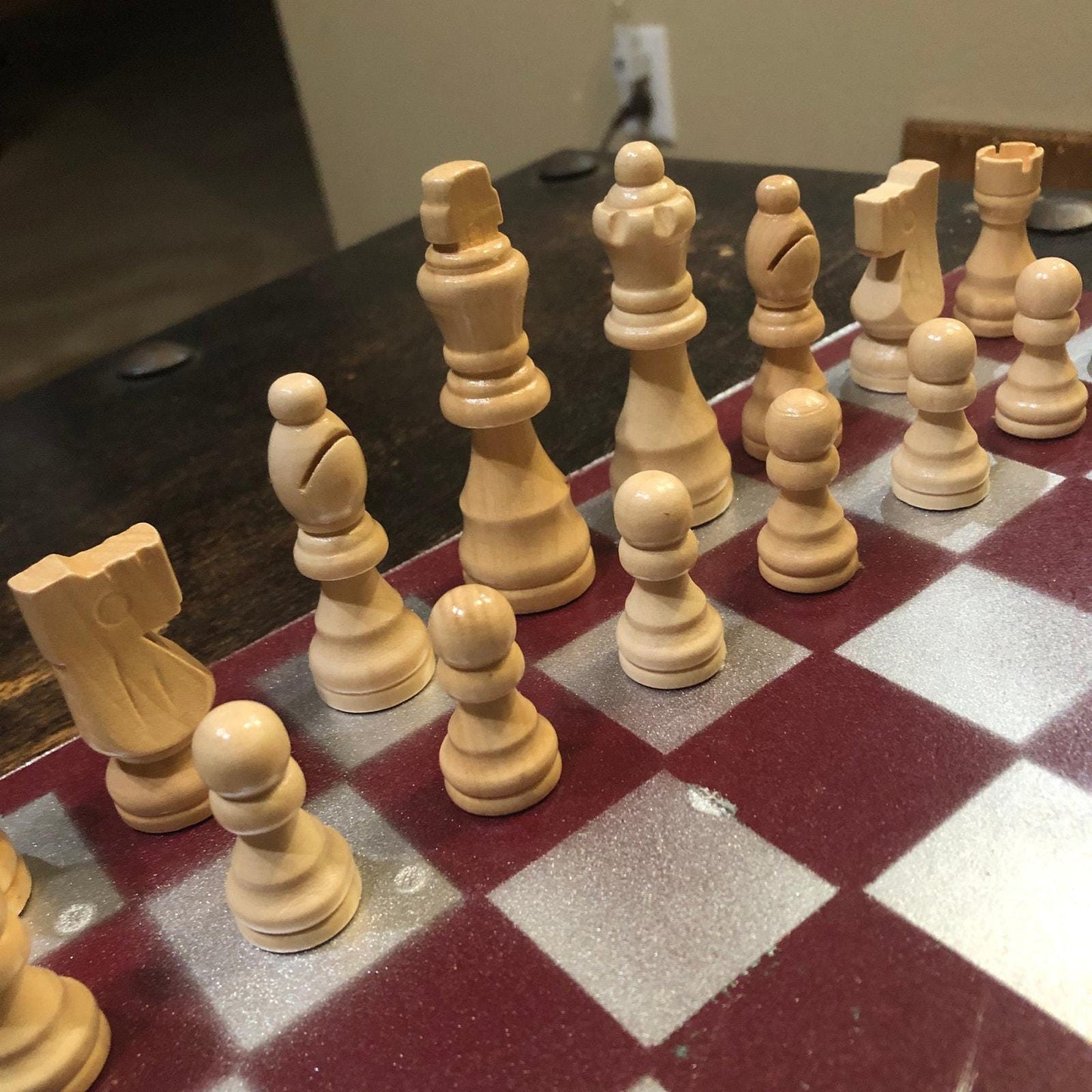 Chess Set - Red & Silver