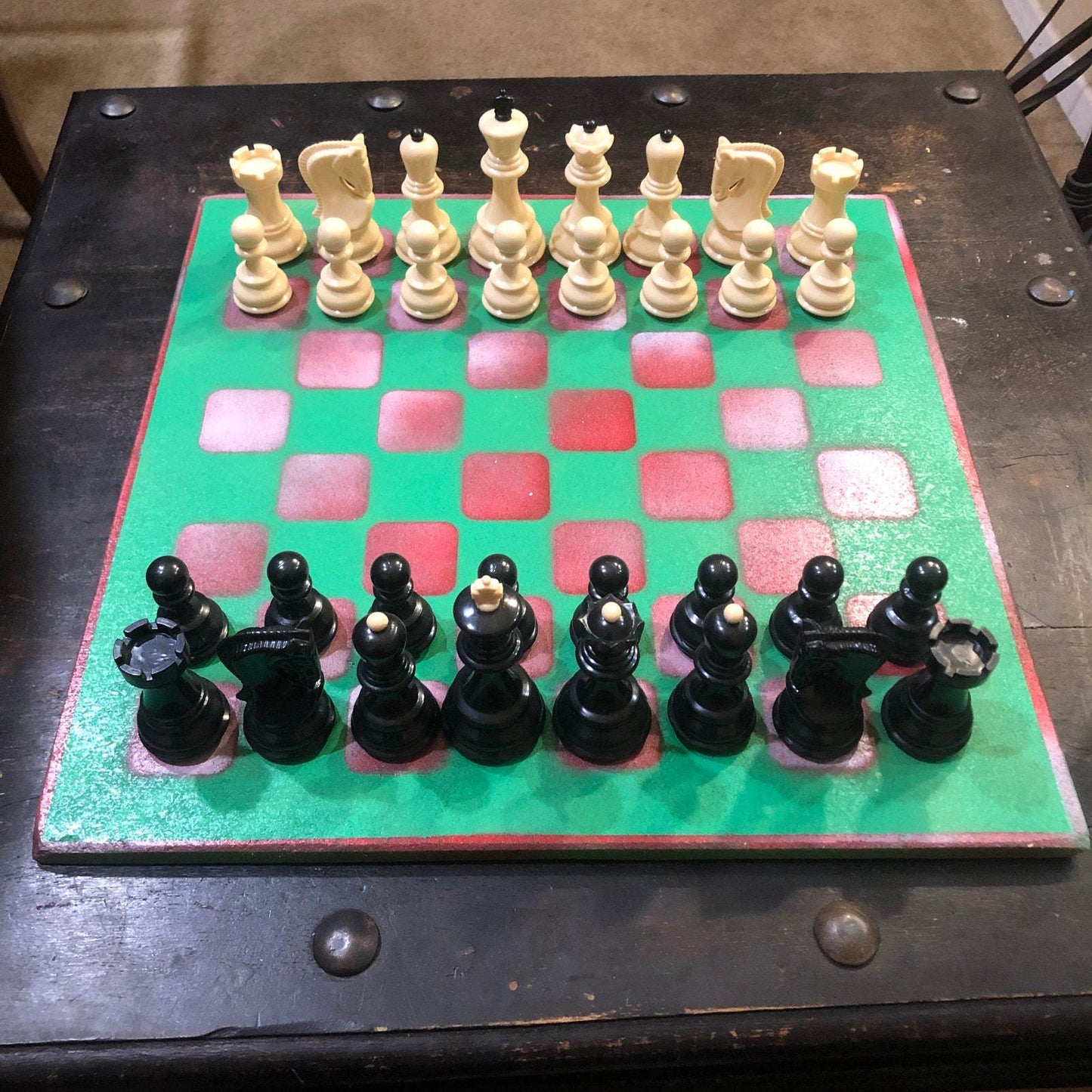 Large Chess Set - Christmas Green