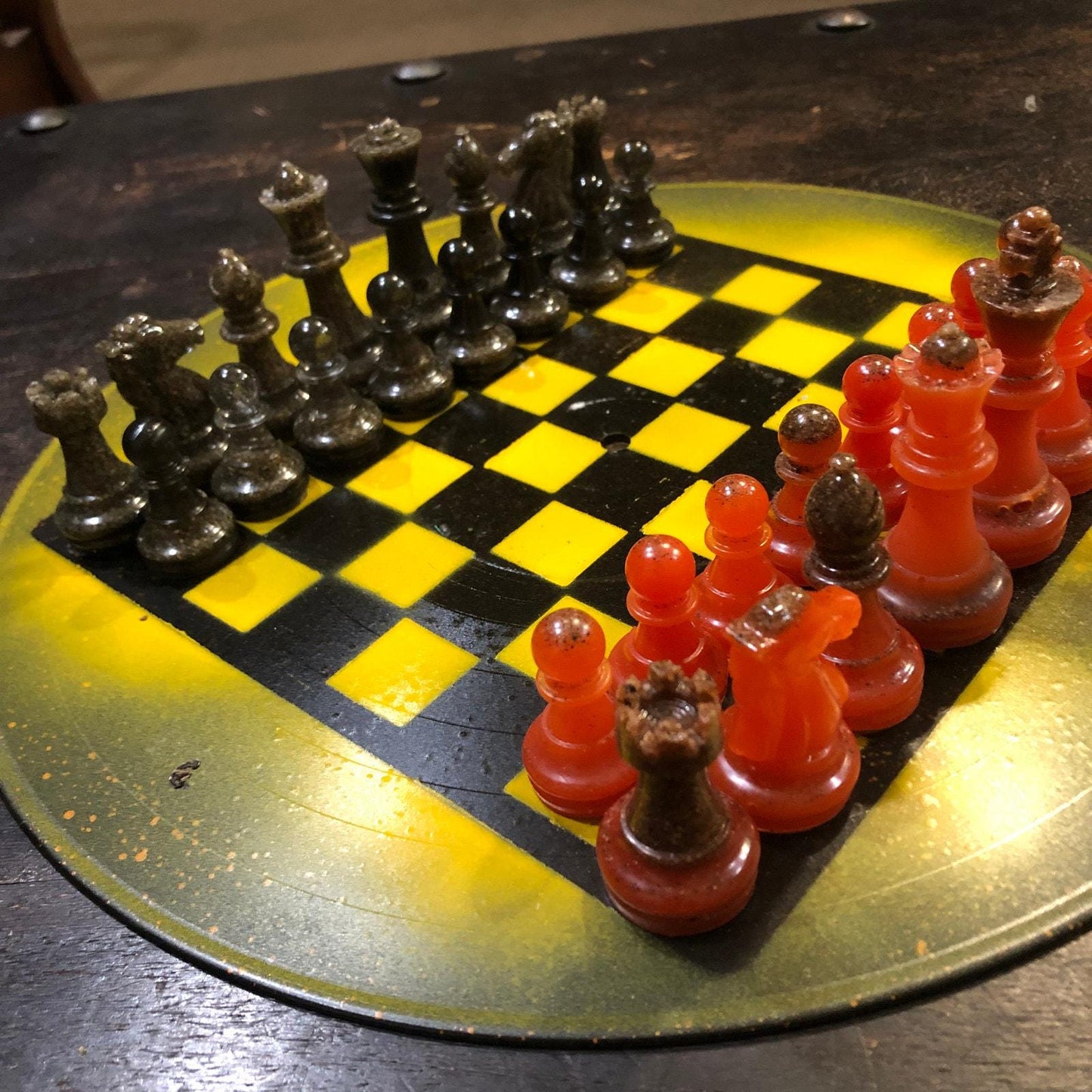 Vinyl Chess Set - Super Yellow (Resin Pieces)