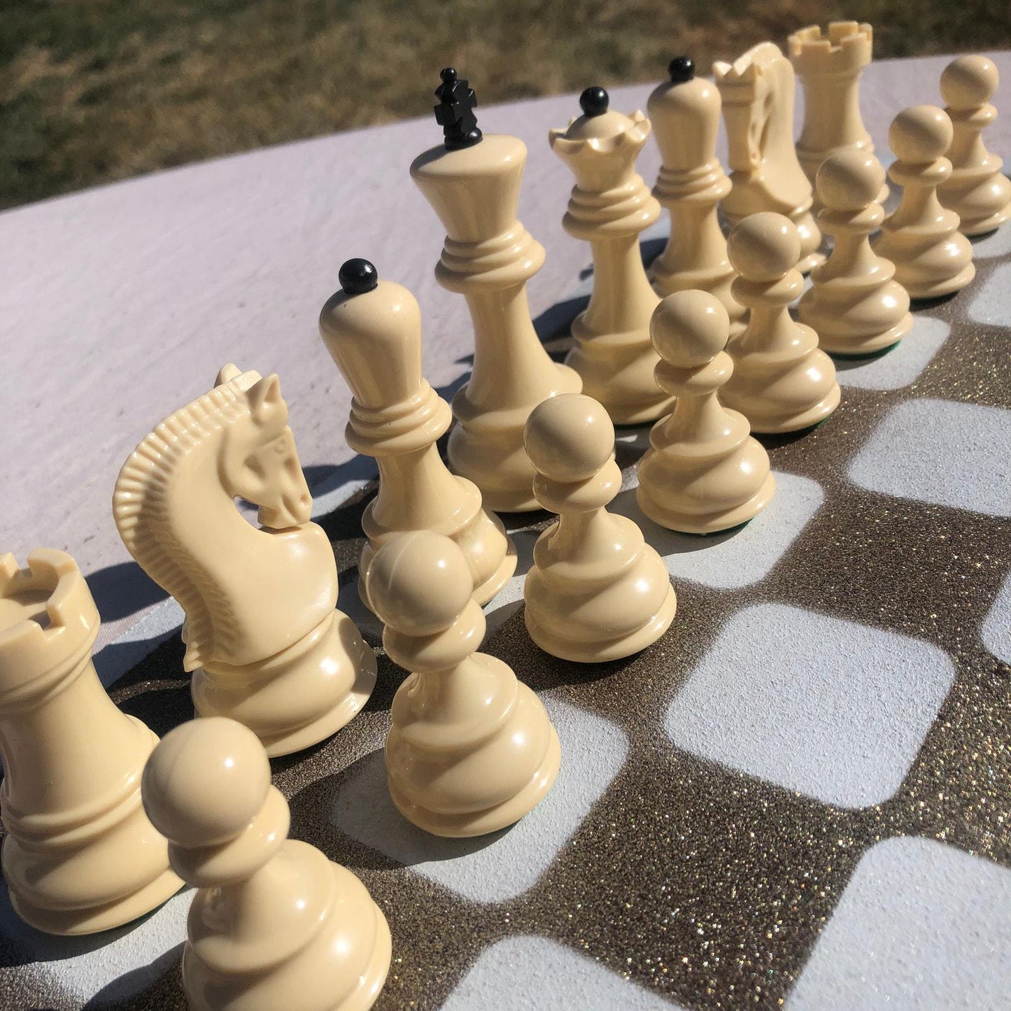 Large Chess Set - Golden White