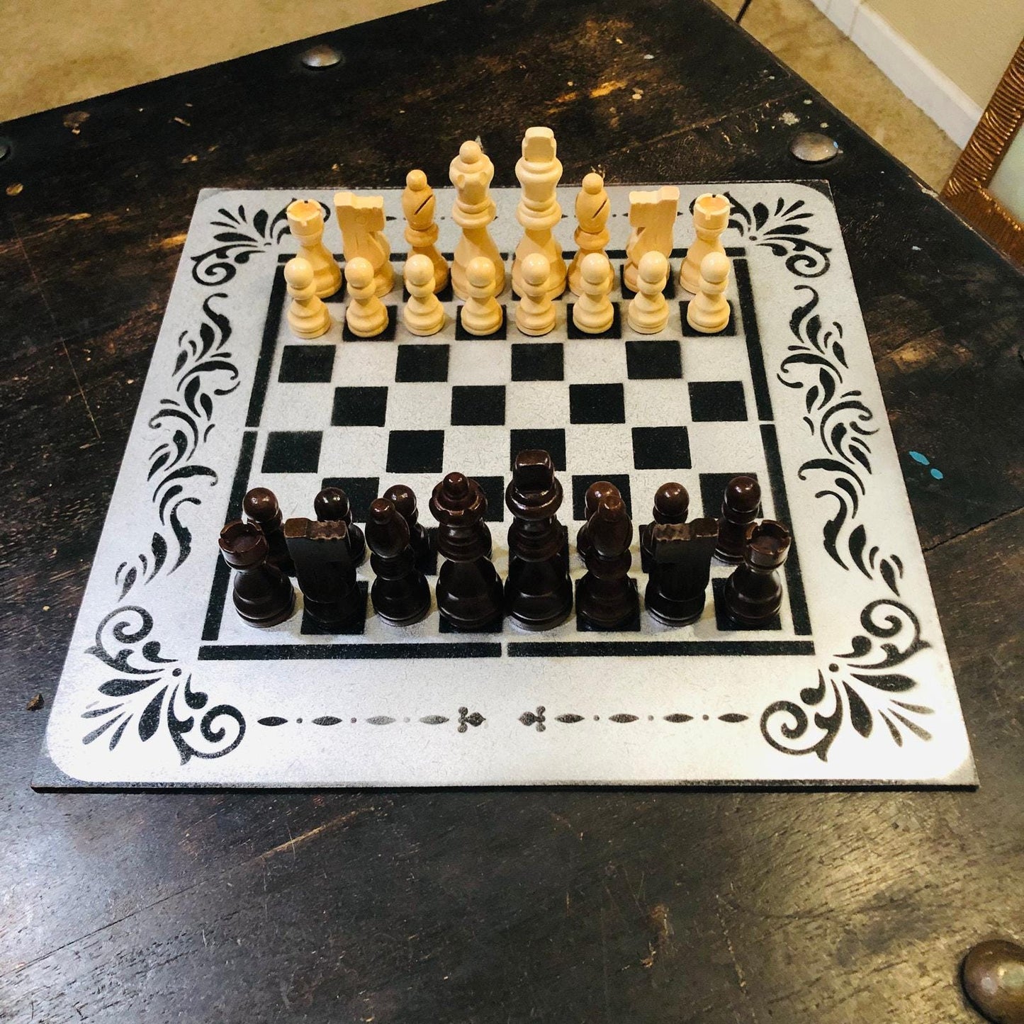 Chess Set - Silver & Black