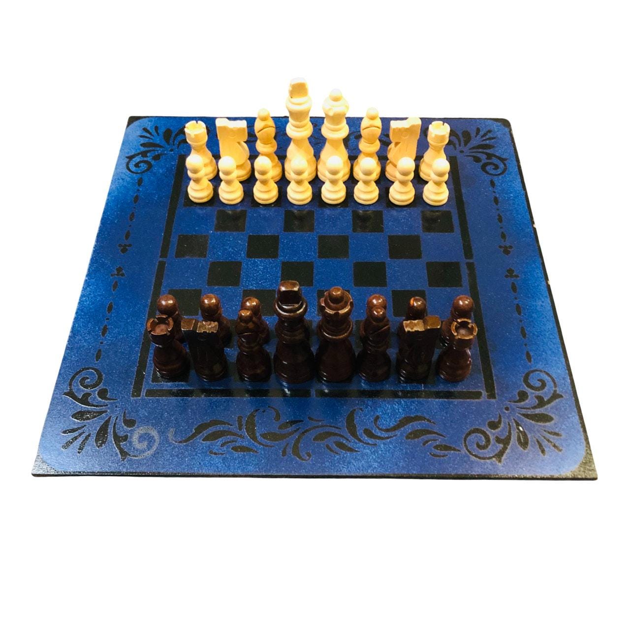 Chess Set - Navy Blue