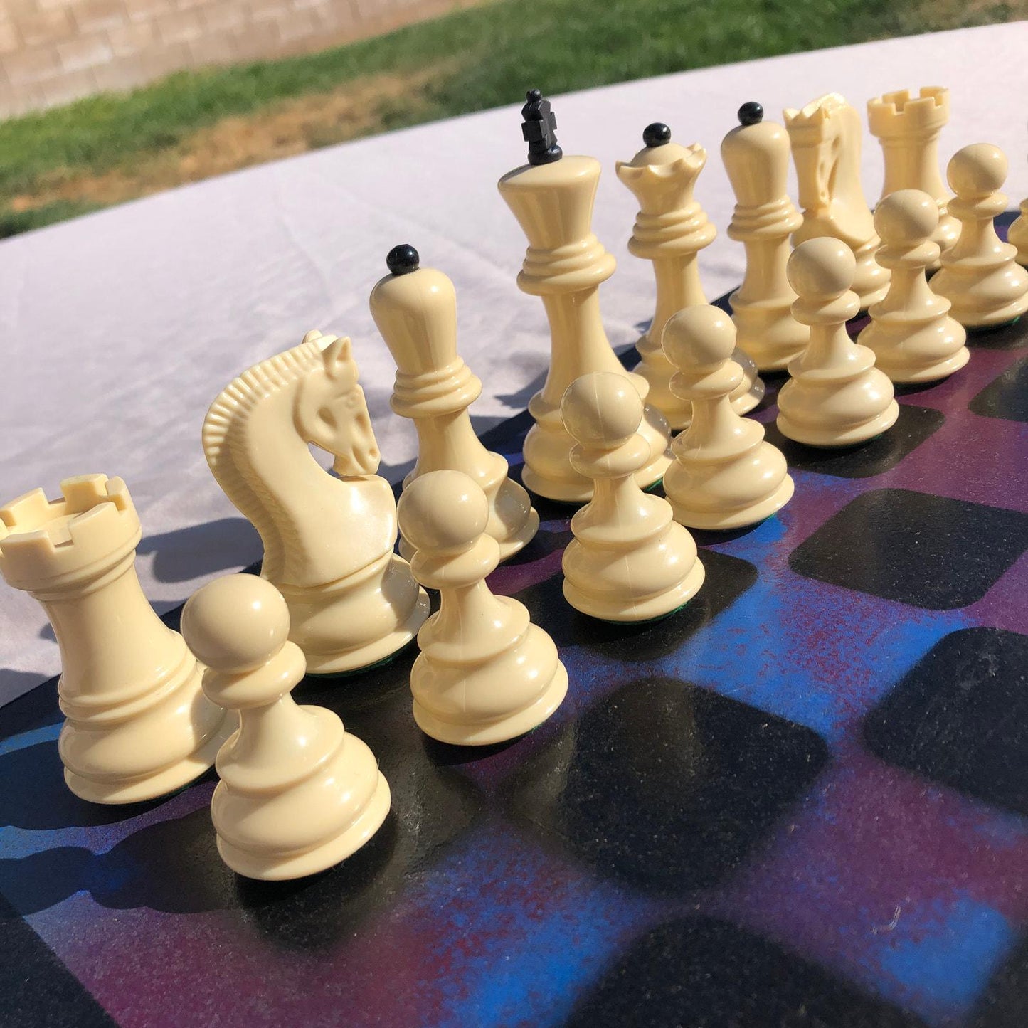 Large Chess Set - Blue & Purple