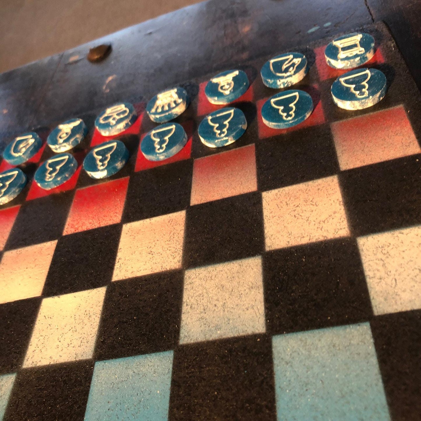 Chess Set - Red White & Blue (Resin Pieces)