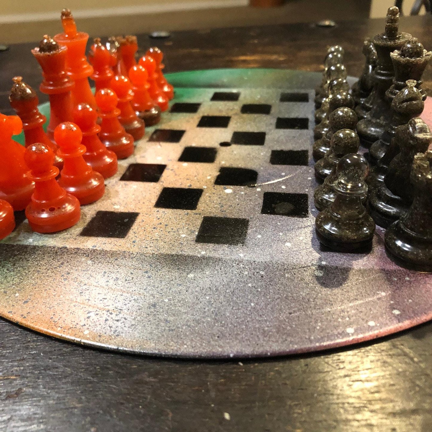 Vinyl Chess Set -Forest Gold (Resin Pieces)