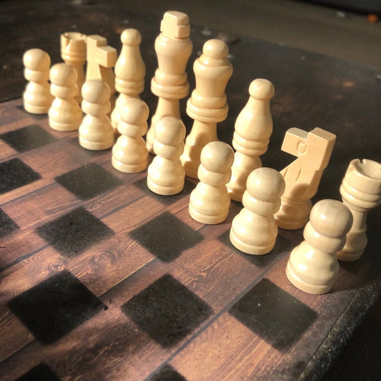 Scrapbook Chess Set - Simplistic Wood