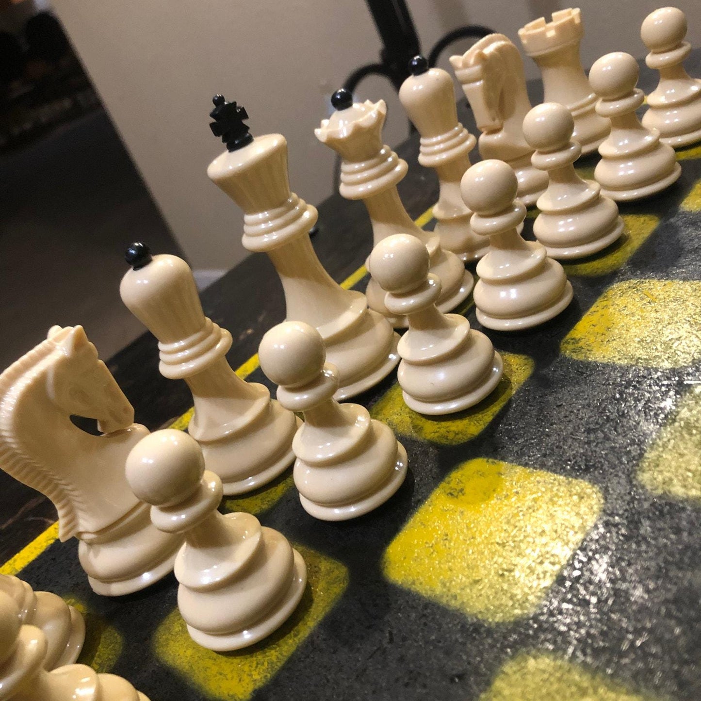 Large Chess Set - Black & Yellow