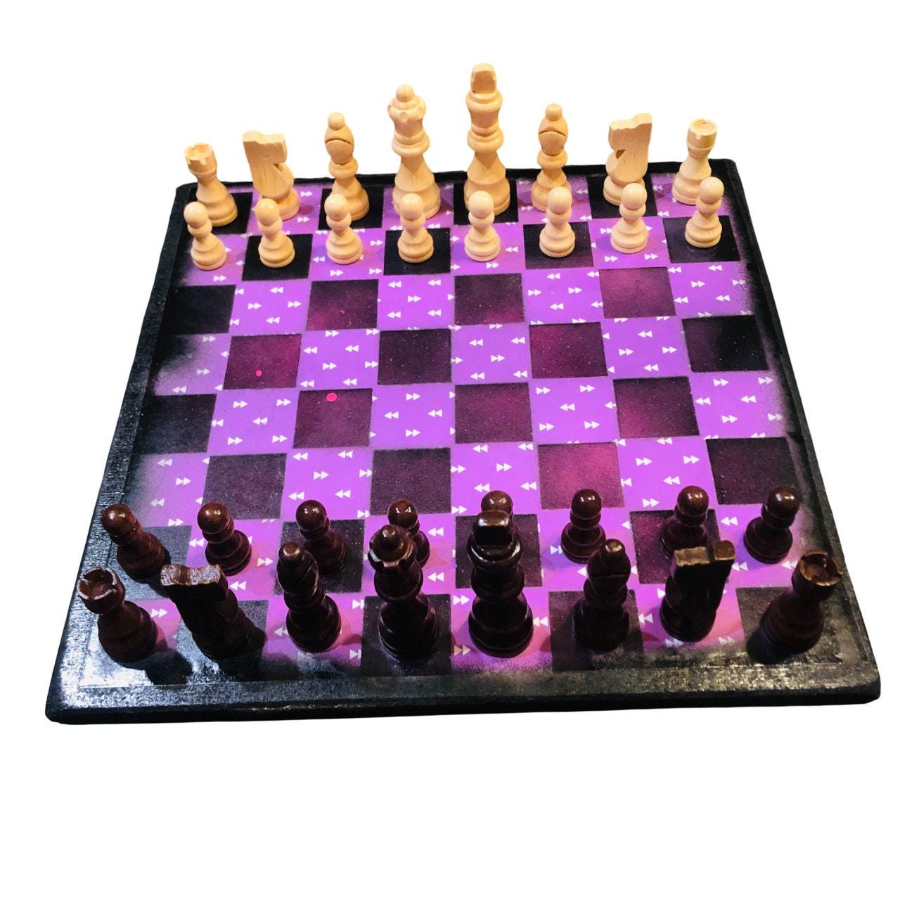 Scrapbook Chess Set - Purple Arrow