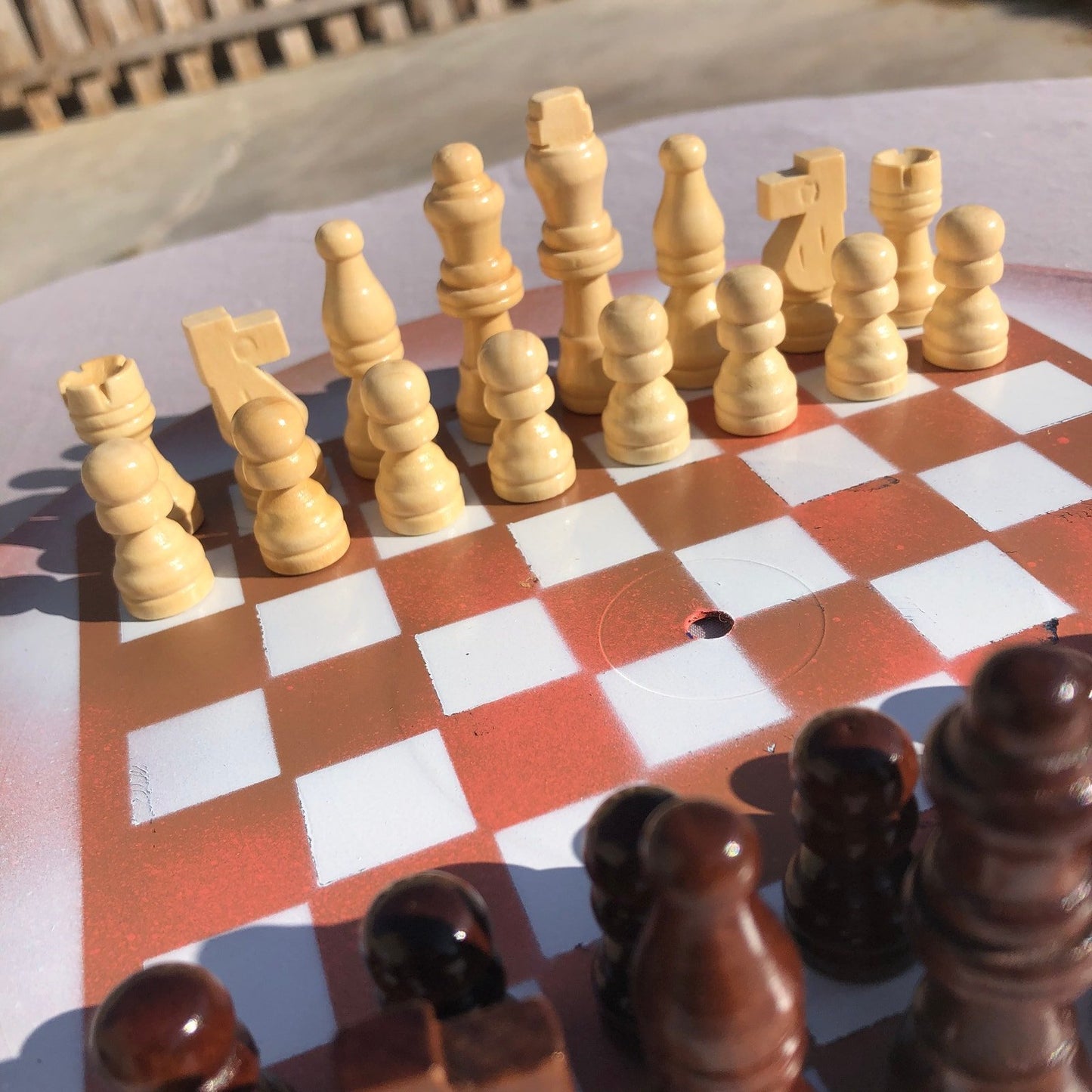 Vinyl Chess Set - Peach Cream