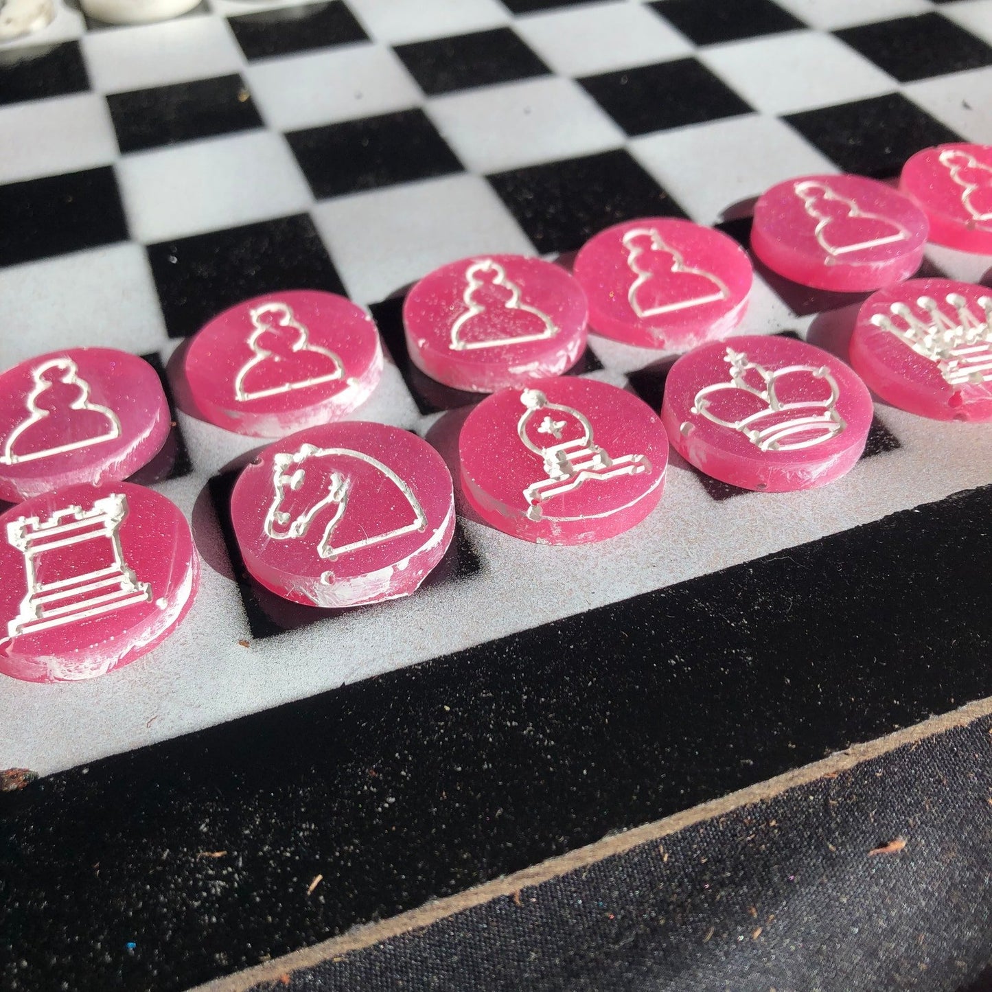 Chess Set - Checkered Pink