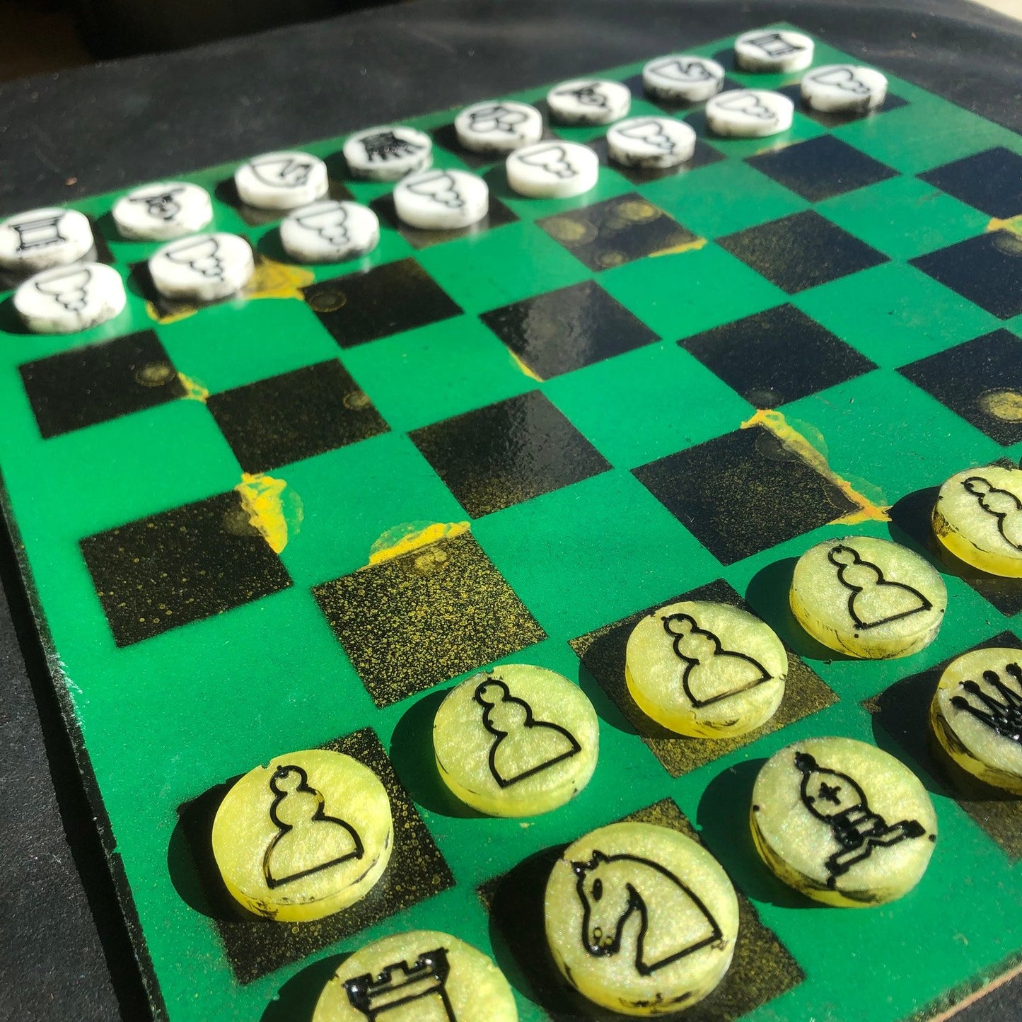 Chess Set - Green Mustard