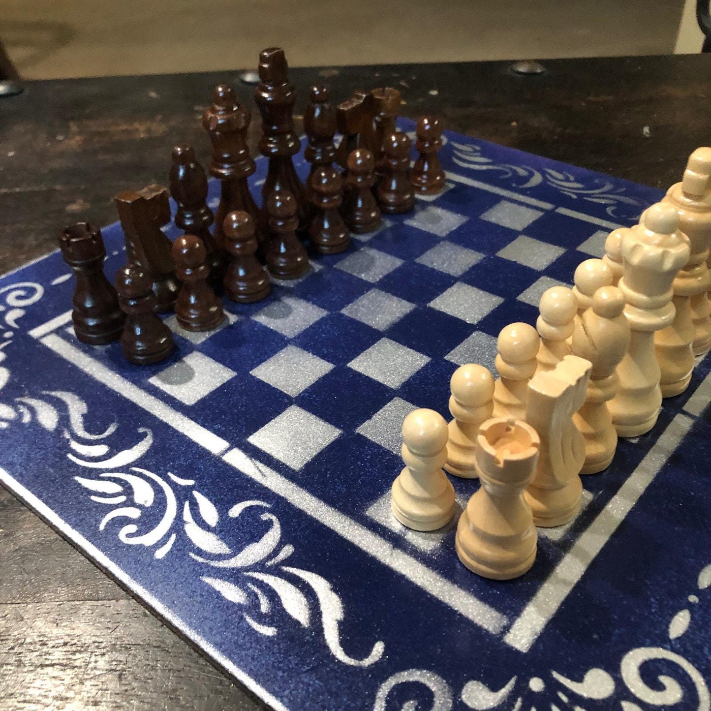 Chess Set - Cowboys Blue & Silver