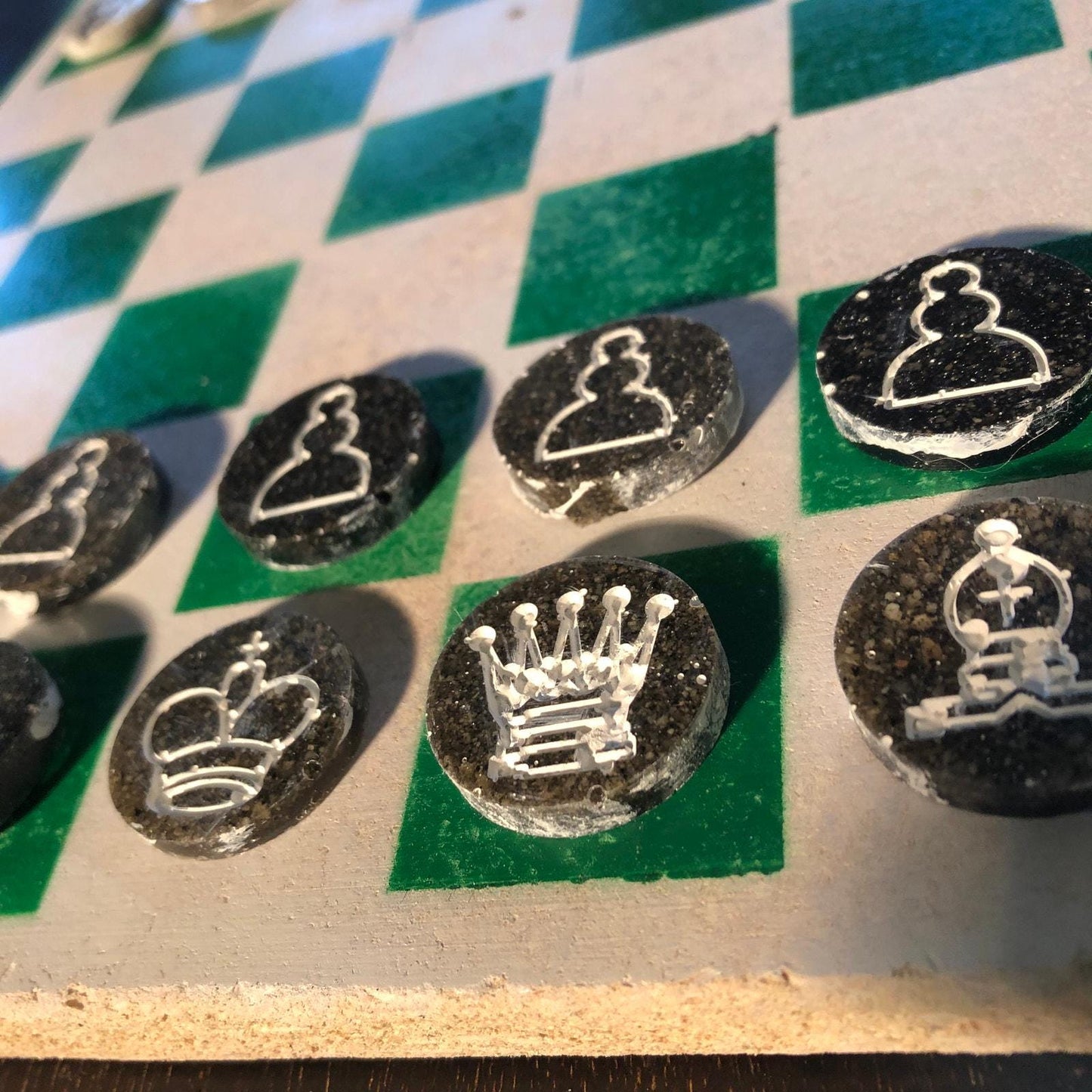 Chess Set - Green & White