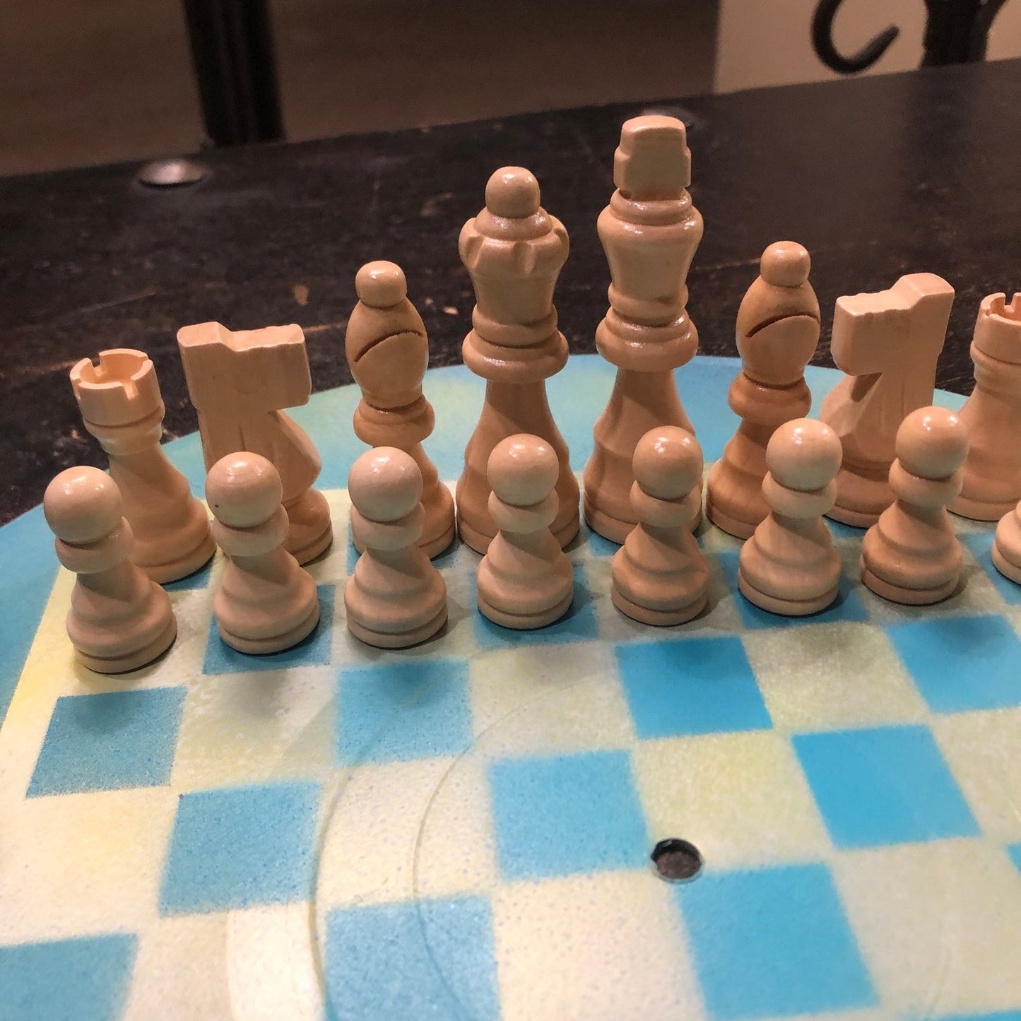 Vinyl Chess Set - Cream Blue