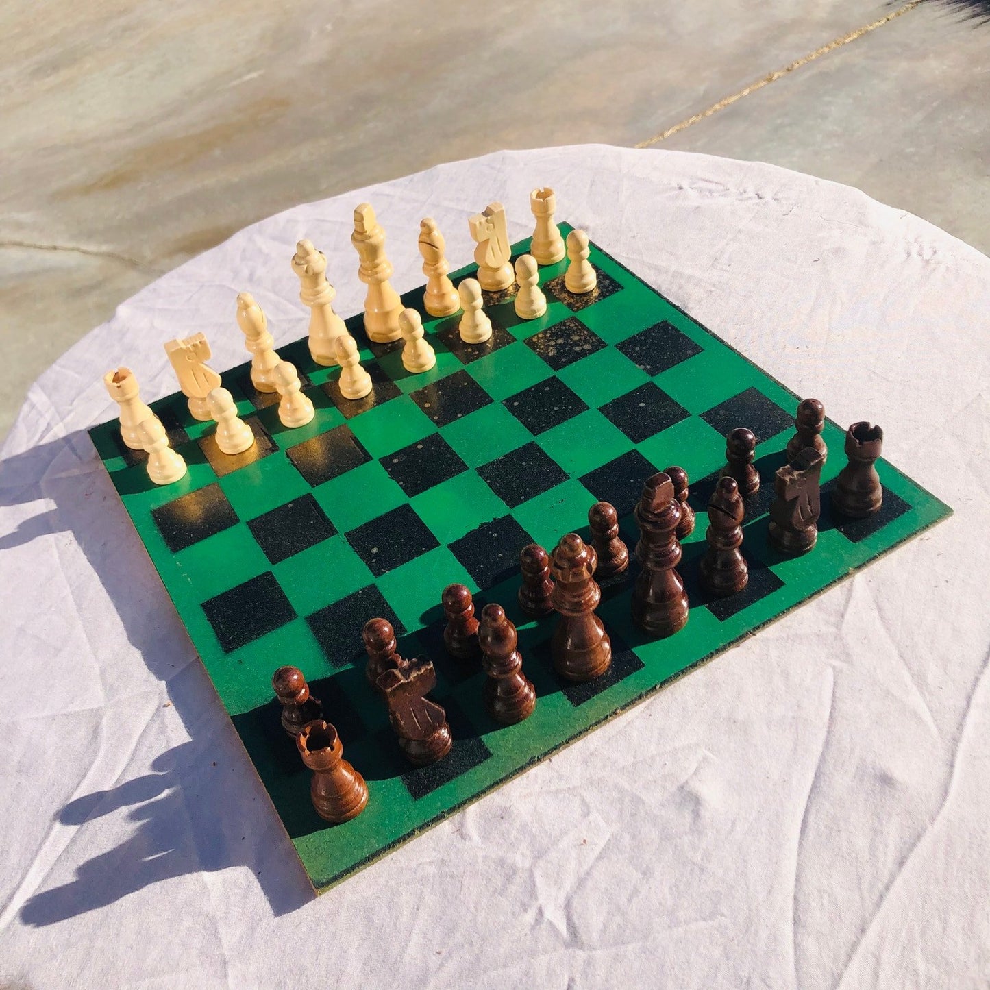 Chess Set - Greenish Gold
