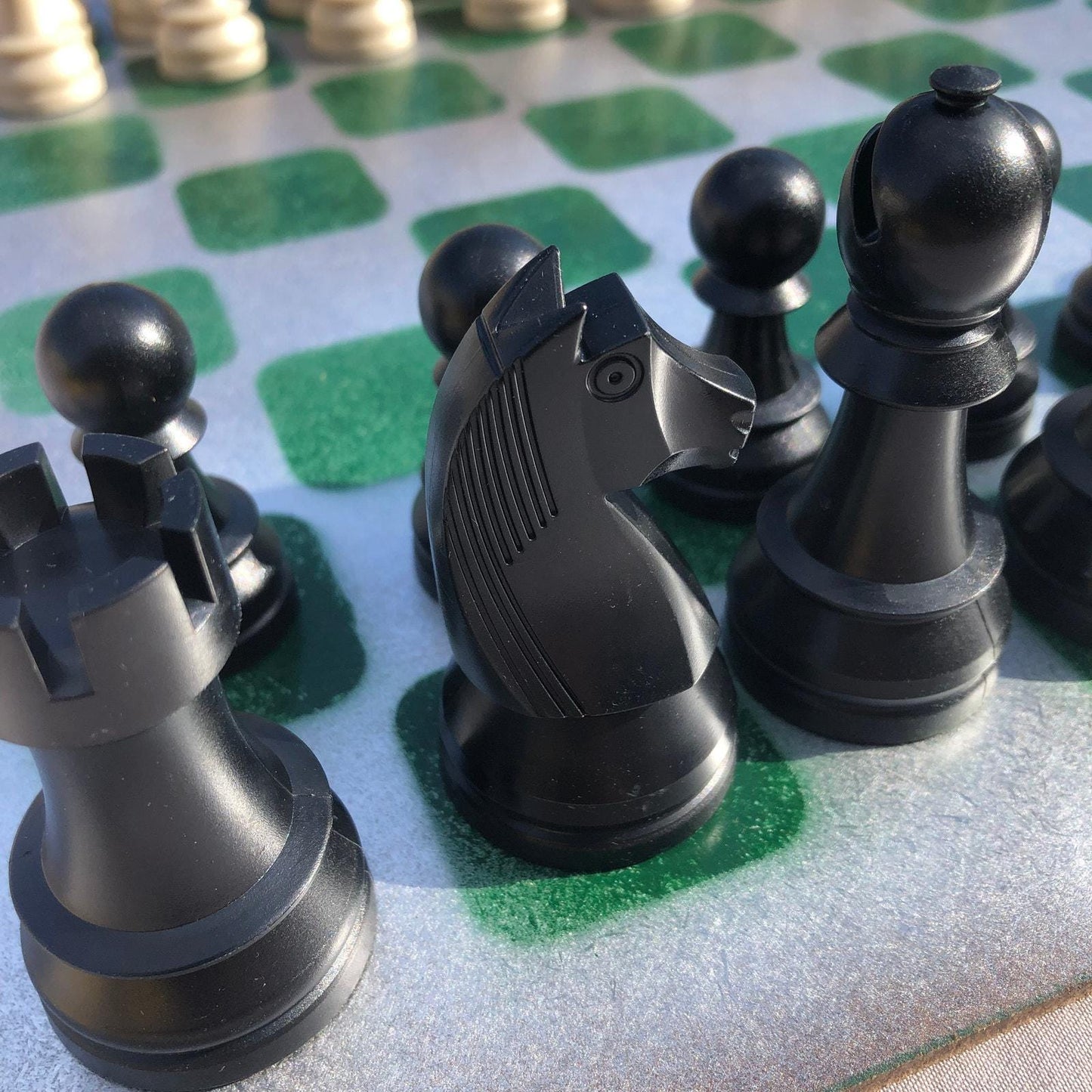 Large Chess Set - Chrome Green