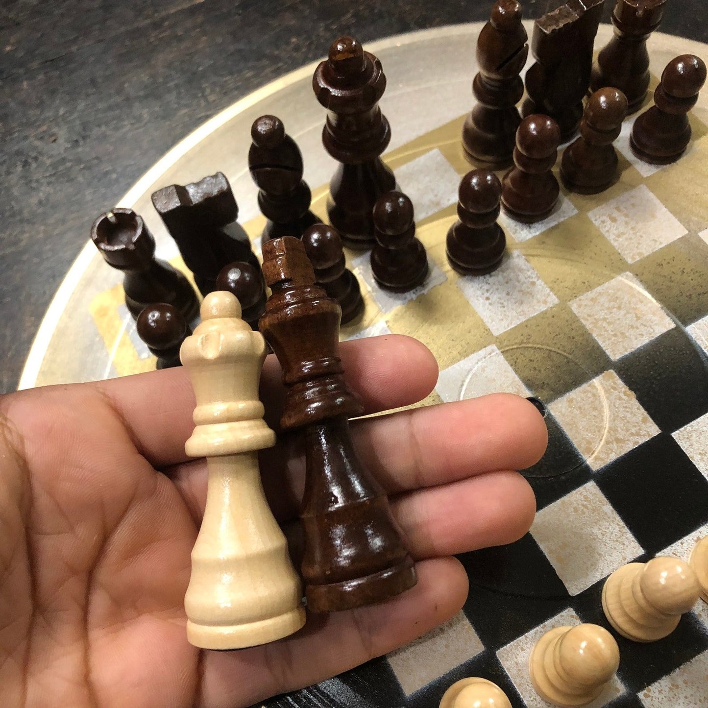 Vinyl Chess Set - Golden Black