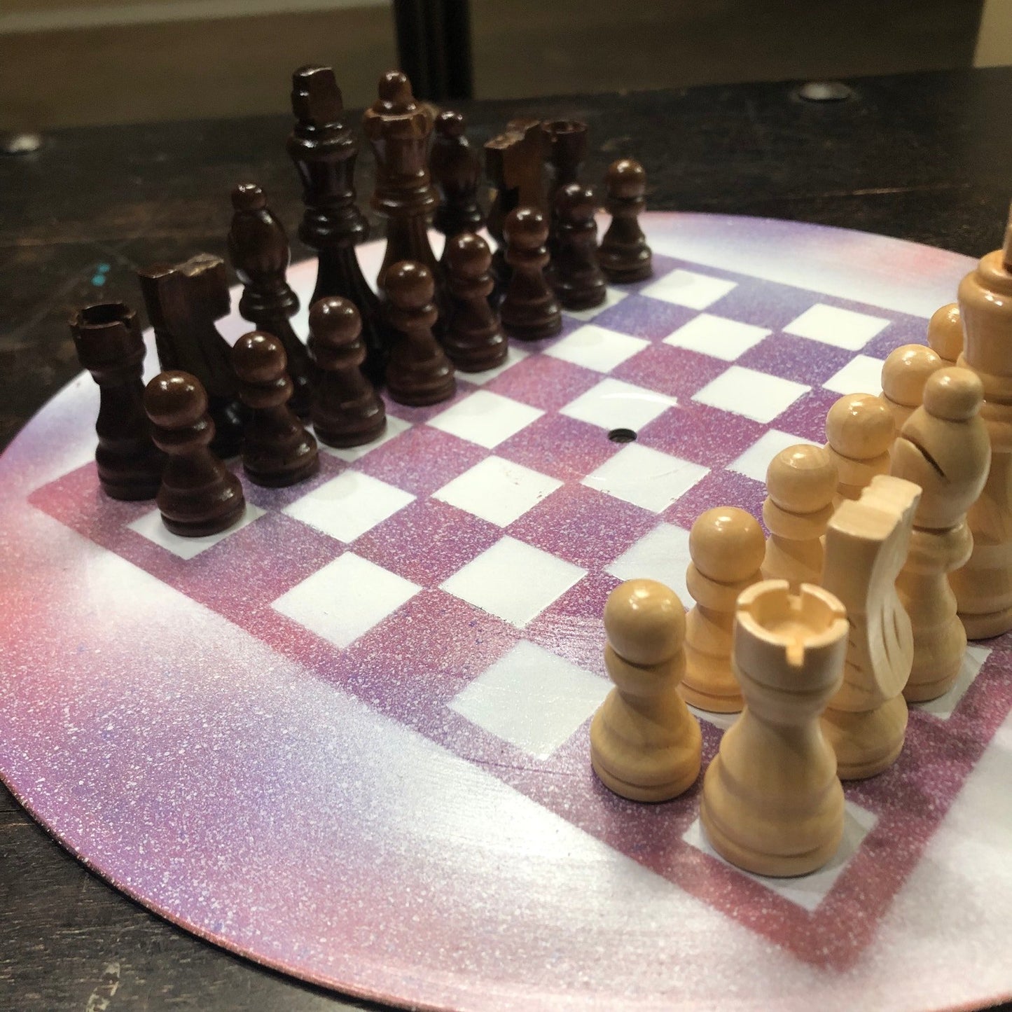 Vinyl Chess Set - Bright Purple