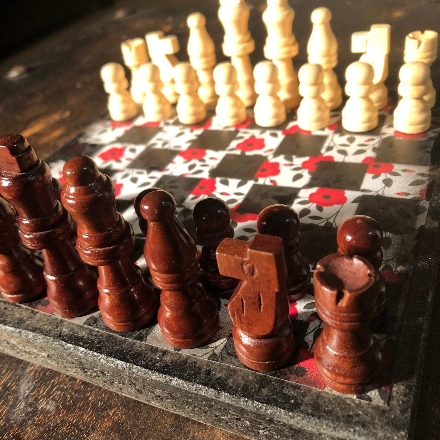 Scrapbook Chess Set - Red Rose