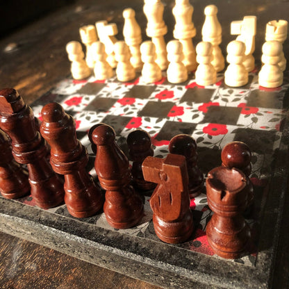 Scrapbook Chess Set - Red Rose
