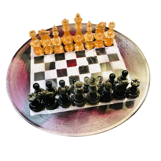 Vinyl Chess Set - Violet Rain (Resin Pieces)