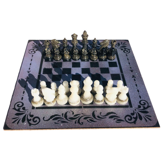 Chess Set - Sparkled Chrome