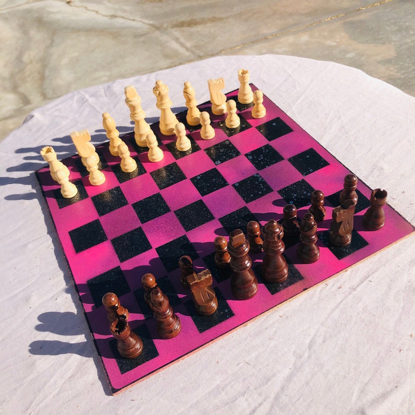 Chess Set - Hot Pink