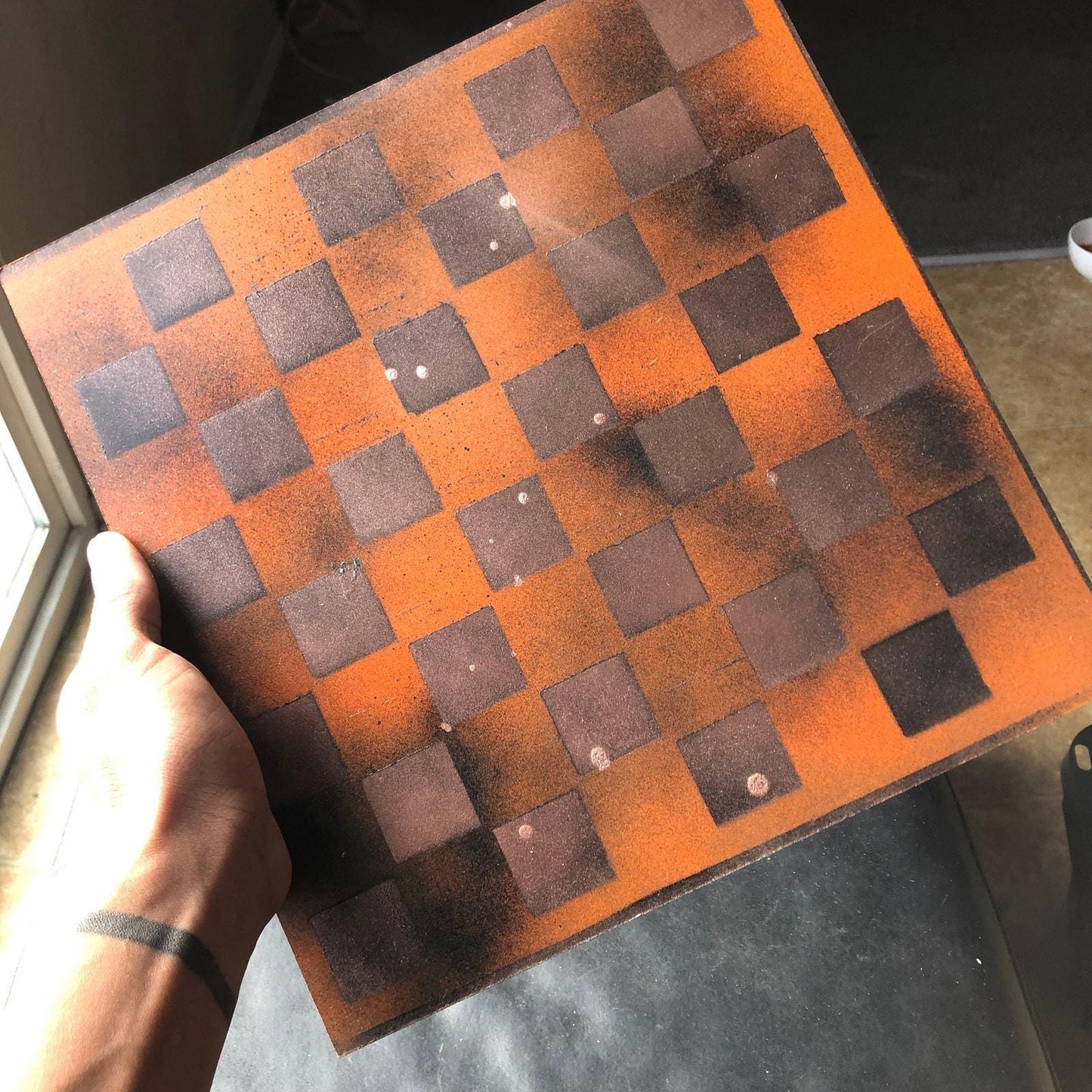 Chess Set - Orange Bronze