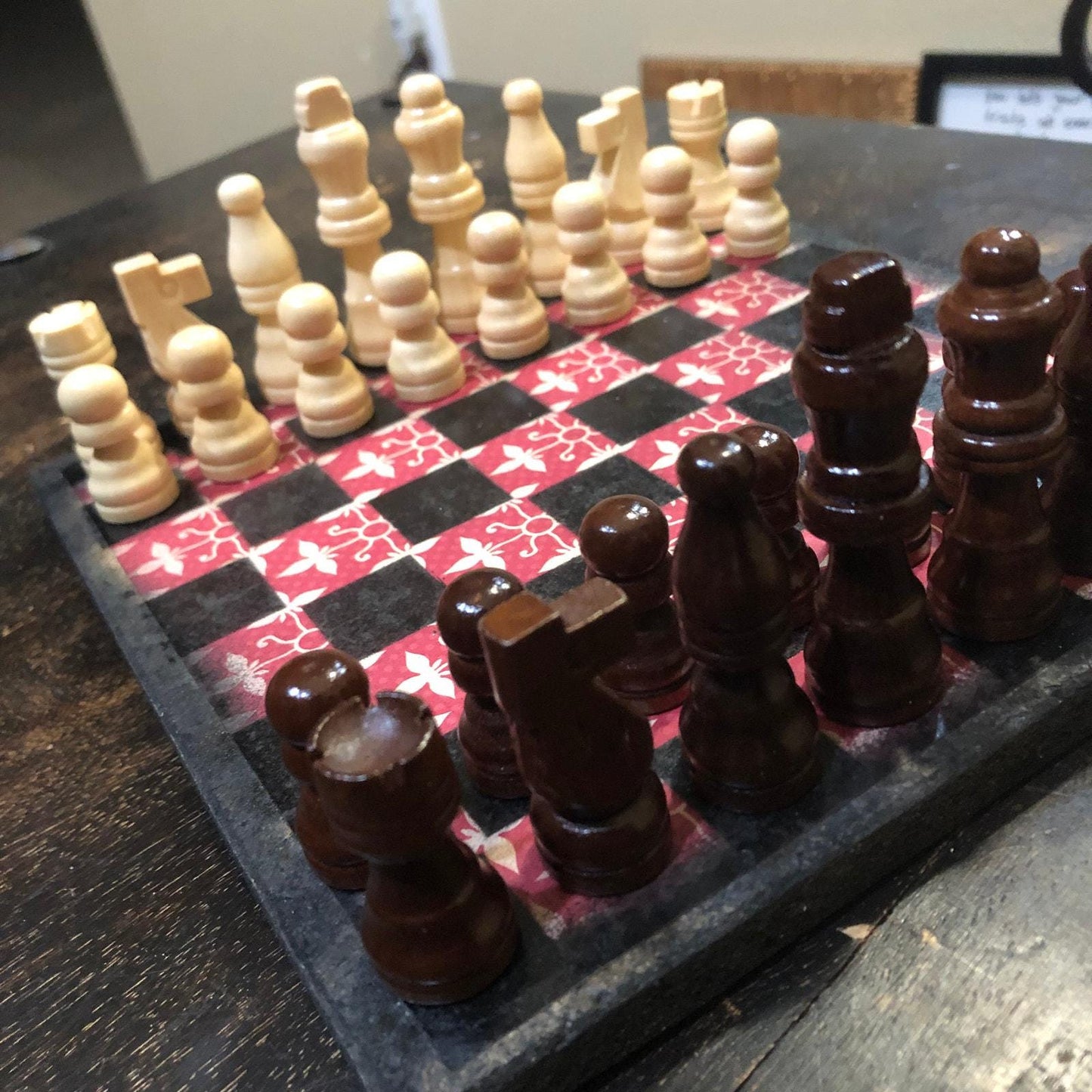 Scrapbook Chess Set - Fancy Red