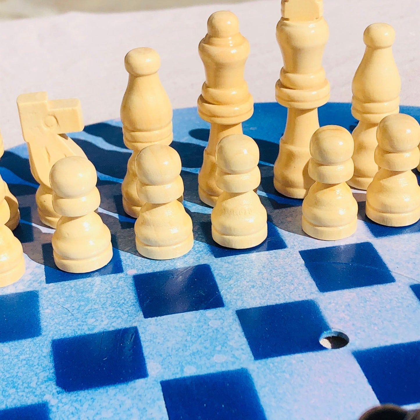 Vinyl Chess Set - Ice Block Blue