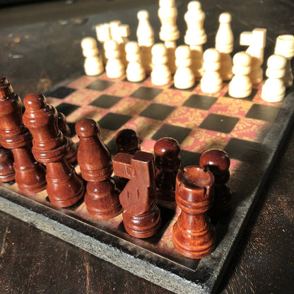 Scrapbook Chess Set - Red Vintage