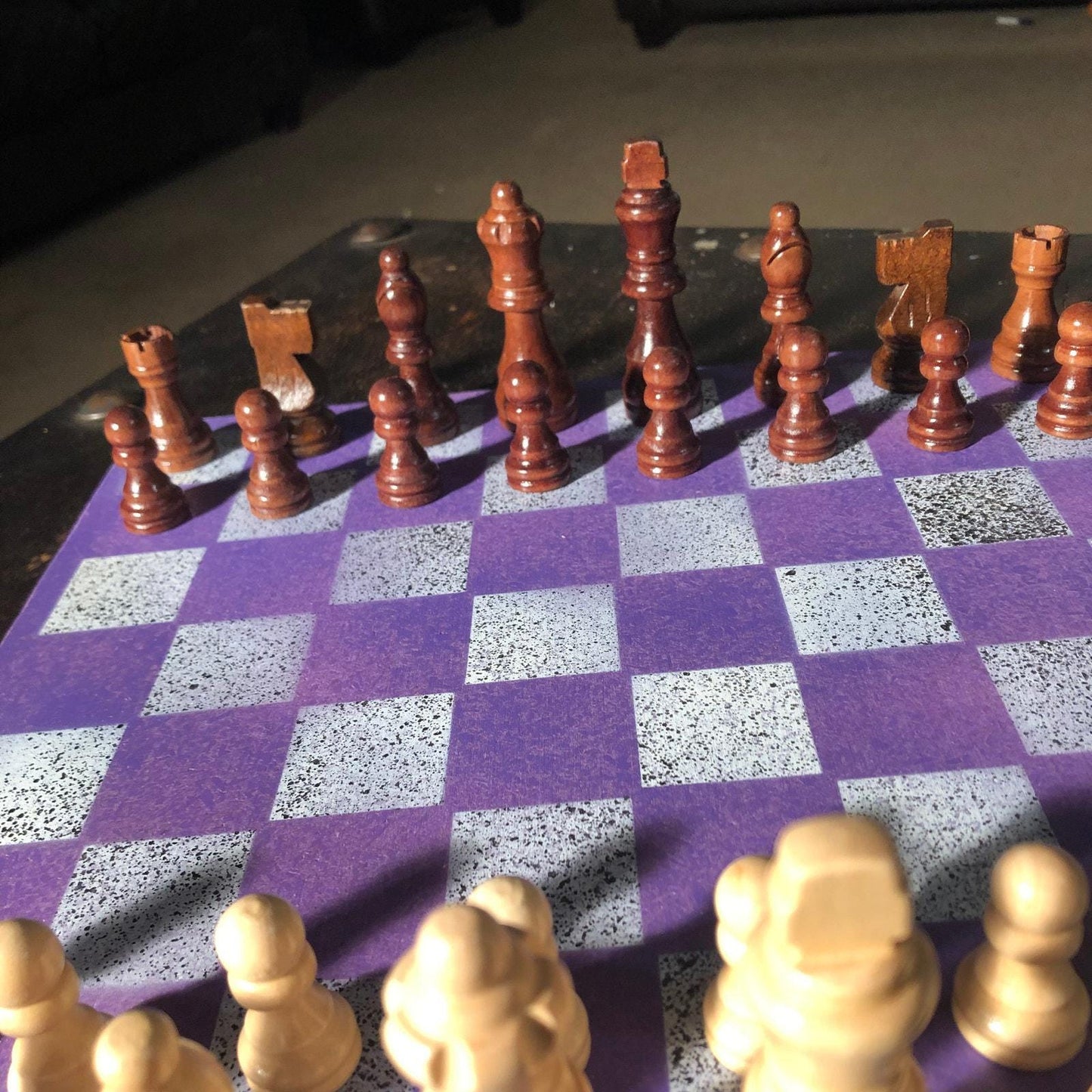 Chess Set - Purple White Sprinkled Edition