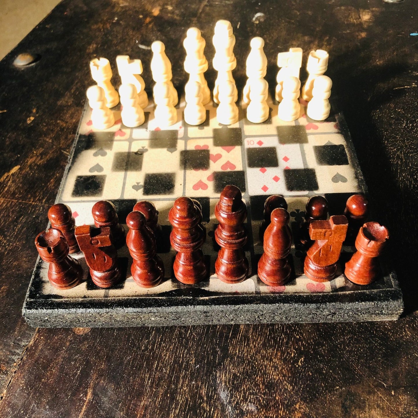 Scrapbook Chess Set - Playing Cards