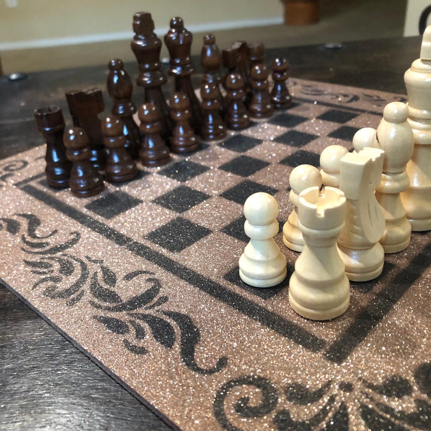 Chess Set - Sparkle Gold & Black