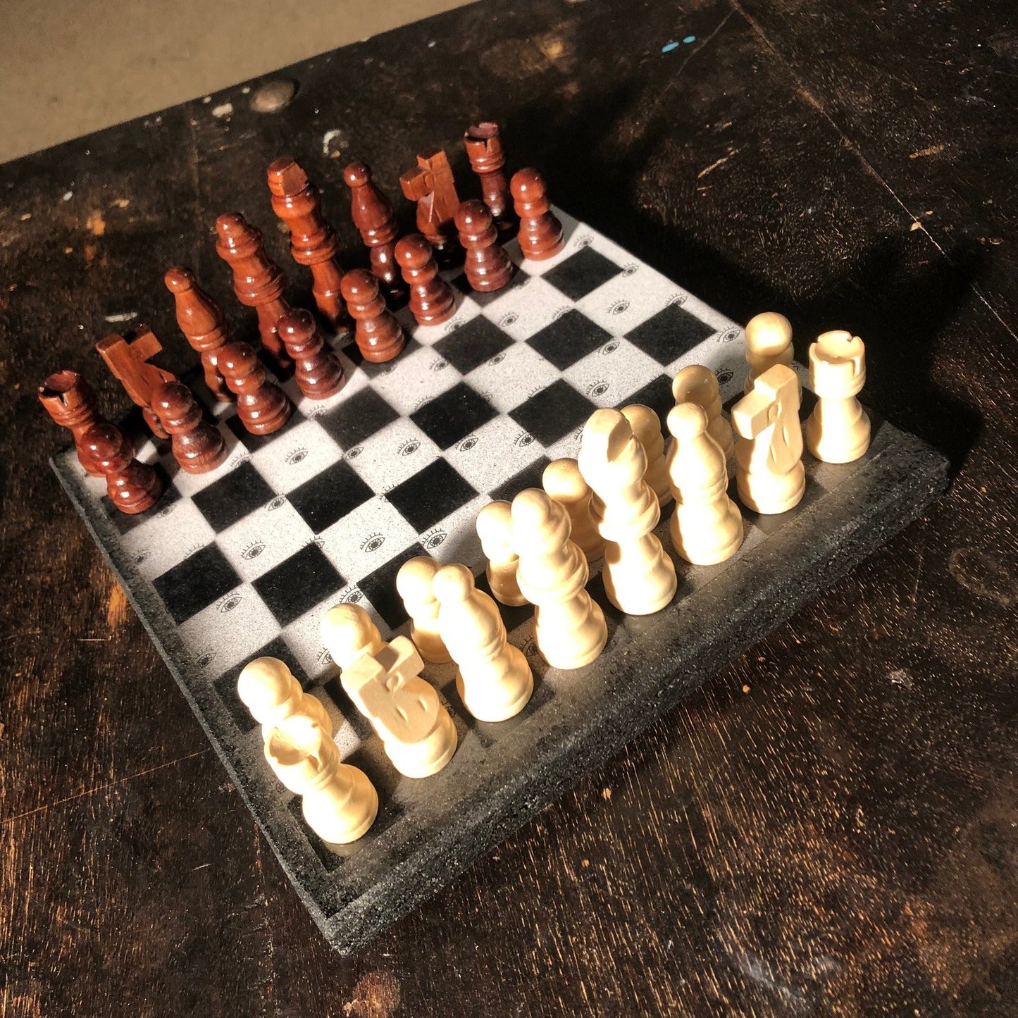 Scrapbook Chess Set - White Eyes