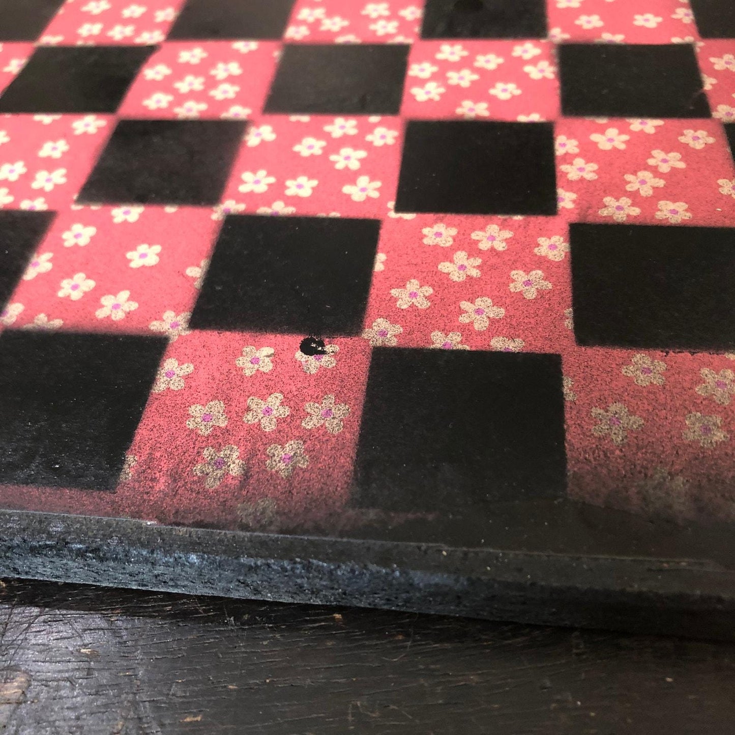 Scrapbook Chess Set - Red Flowers