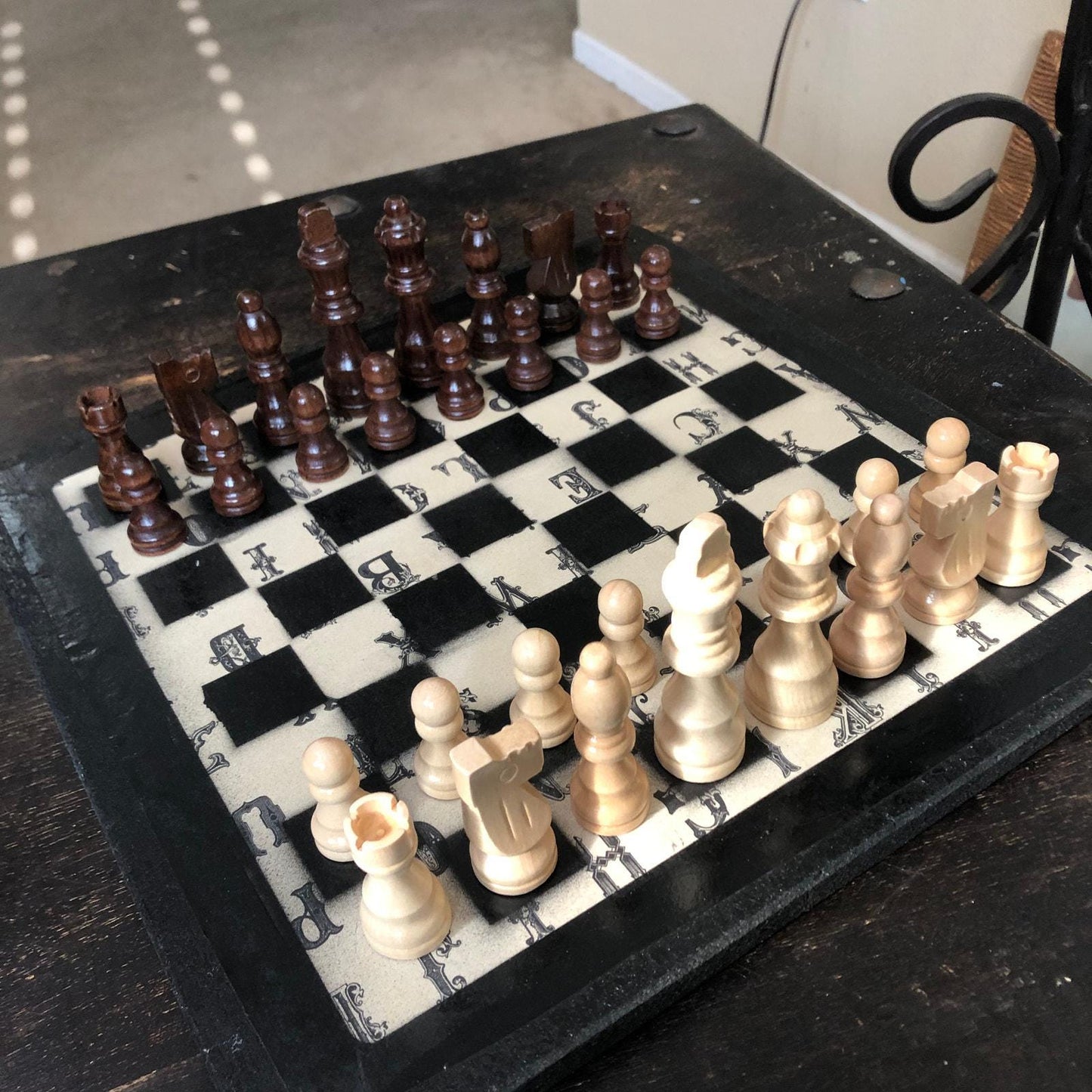 Scrapbook Chess Set - Vintage Letters