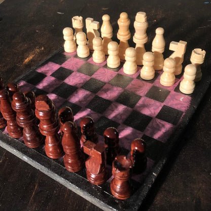 Scrapbook Chess Set - Vintage Purple
