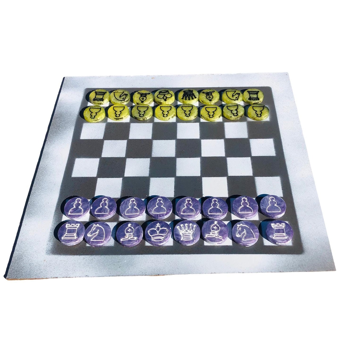 Chess Set - Purple Yellow