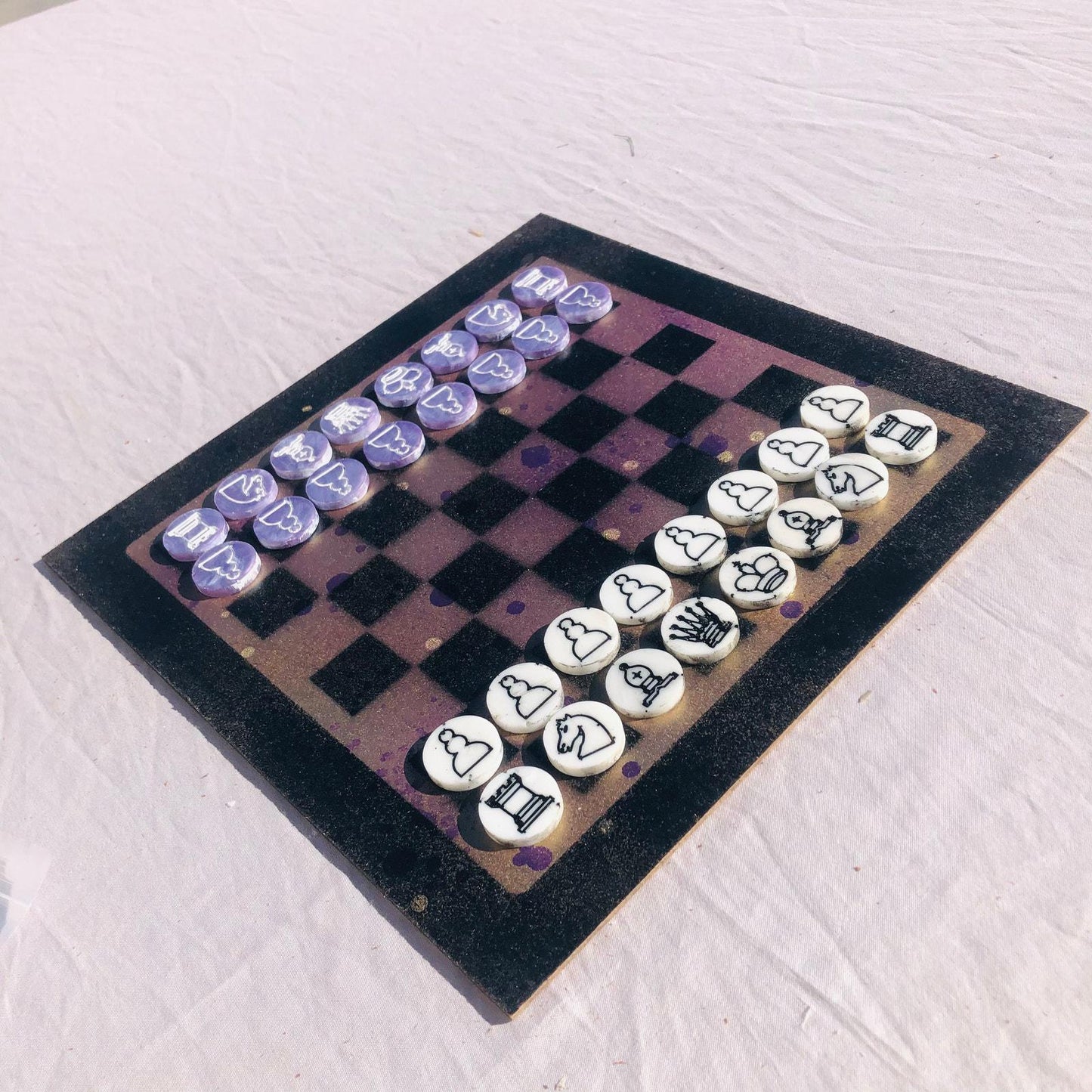 Chess Set - Supreme Golden Purple