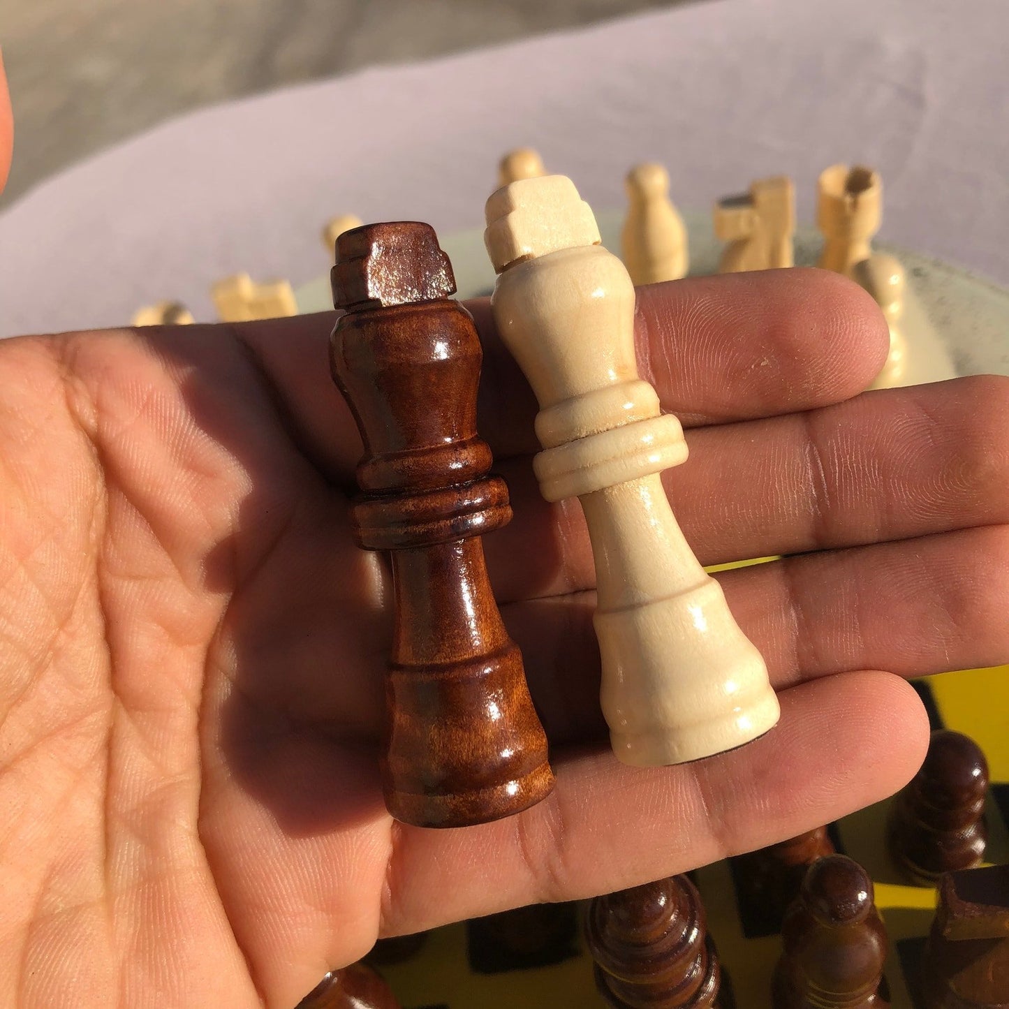 Vinyl Chess Set - Yellow Cream