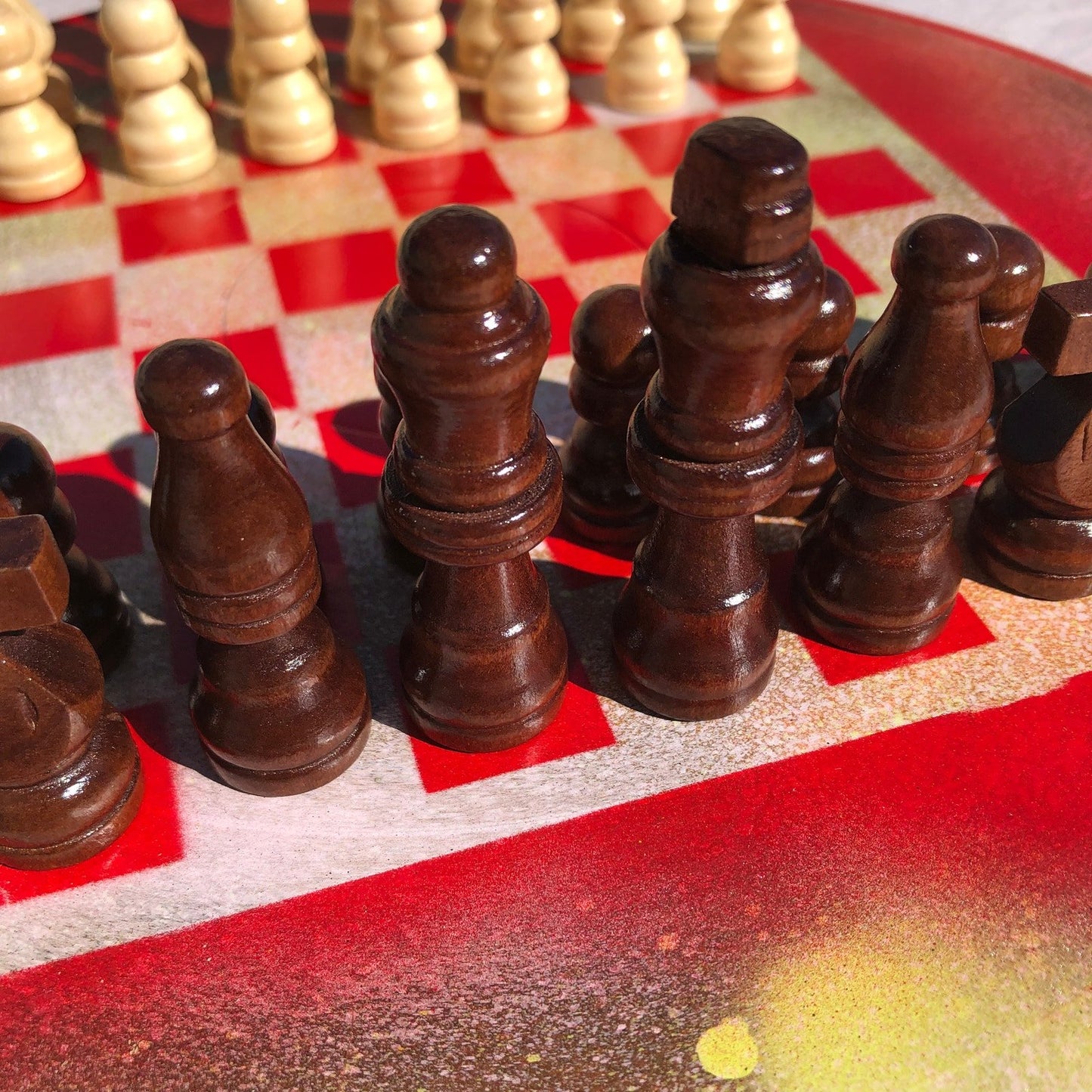 Vinyl Chess Set - War Torn Red