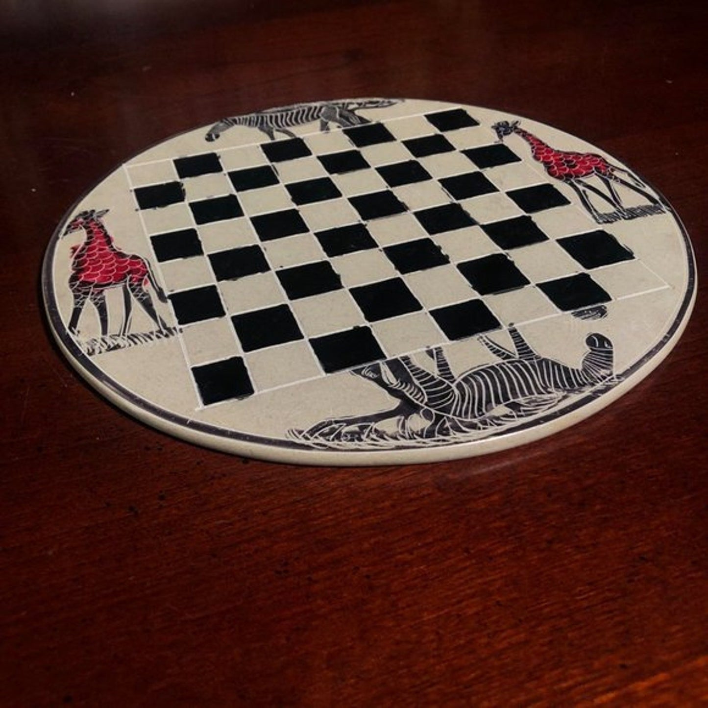 African Vintage Chess Set - White Chess Board