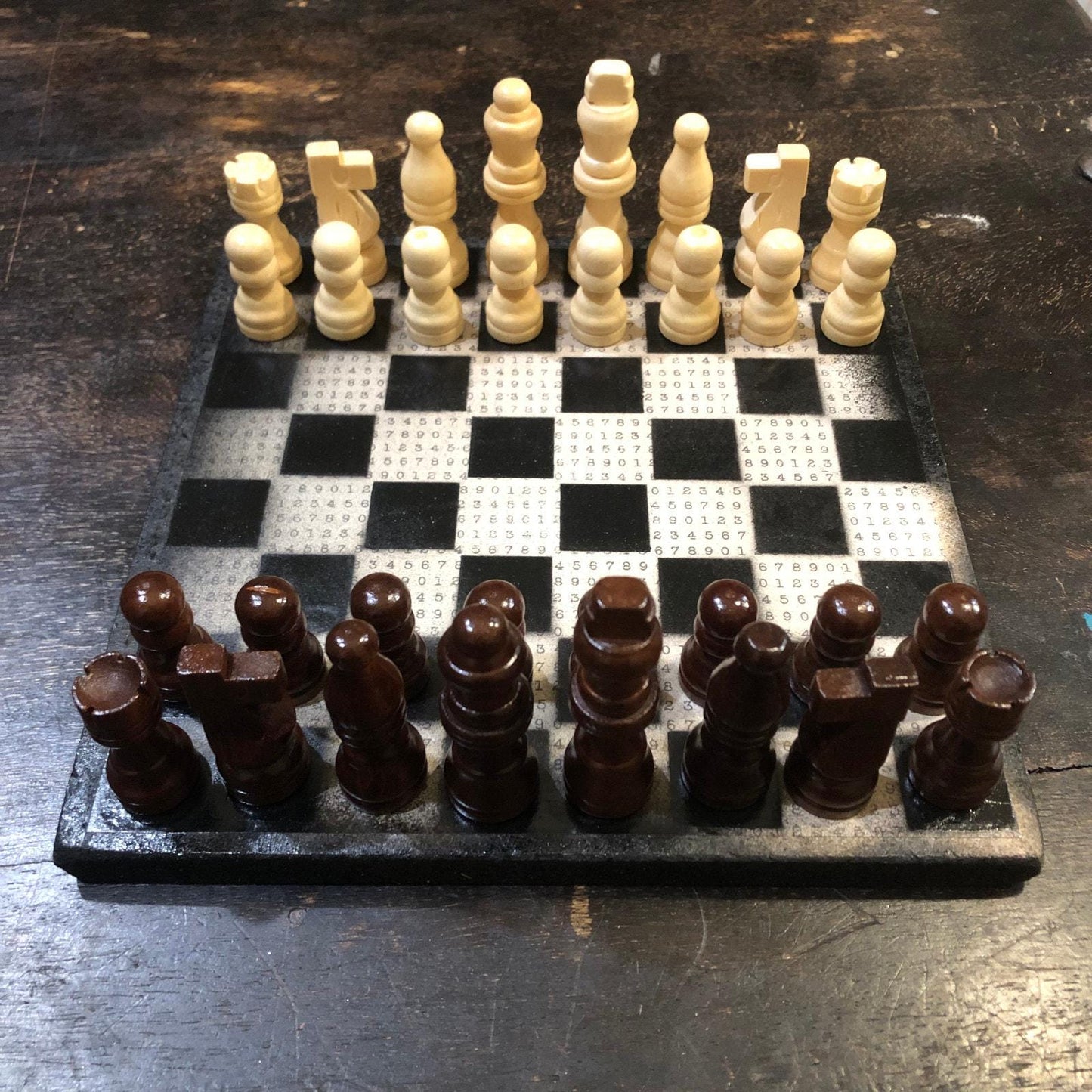 Scrapbook Chess Set - Black & White Numbers