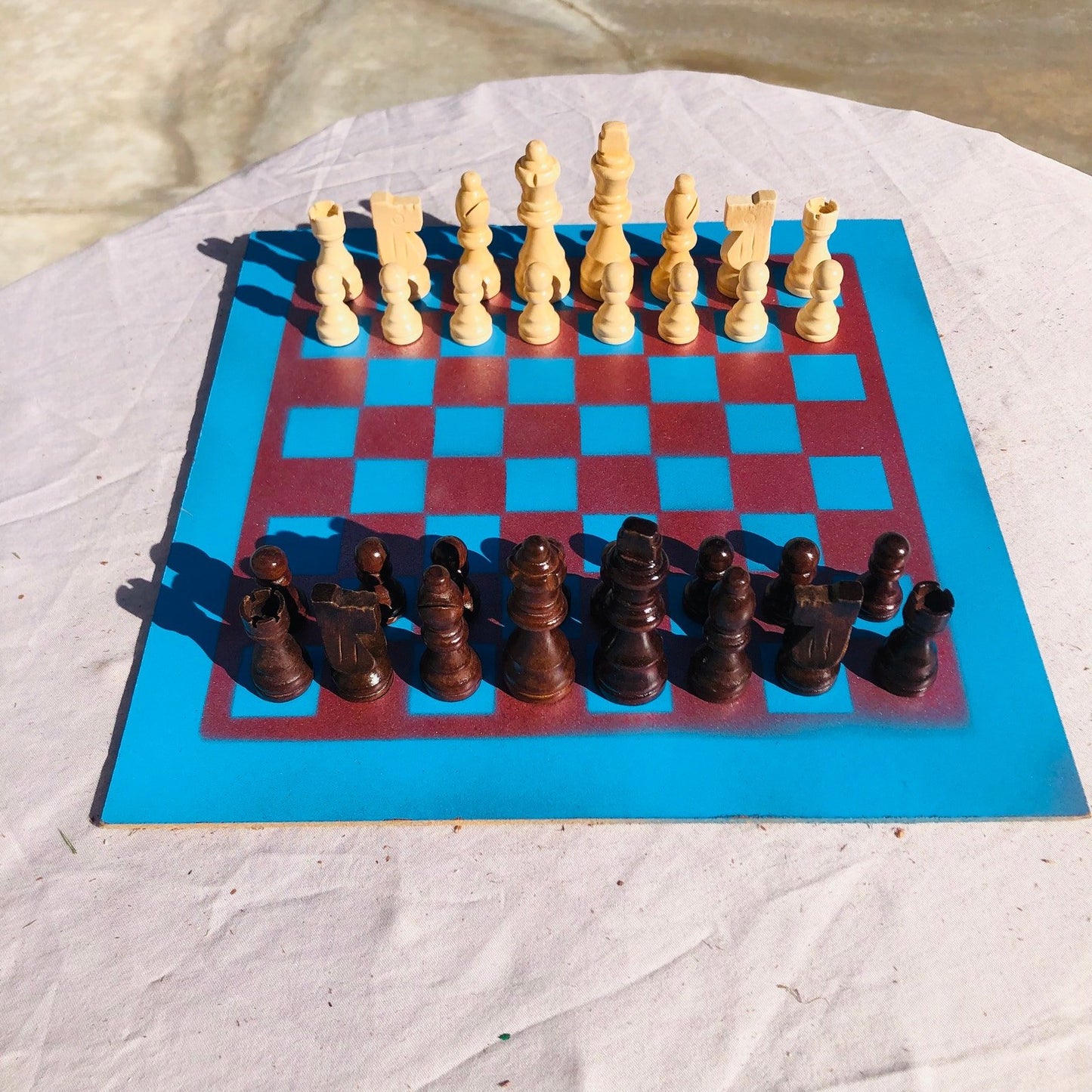 Chess Set - Blue Bronze