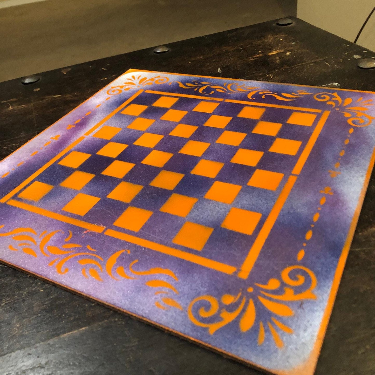 Chess Set - Purple & Orange Halloween