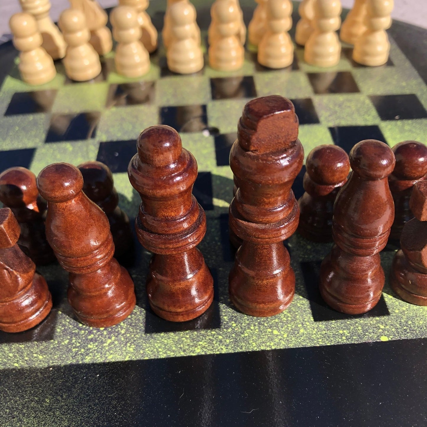 Vinyl Chess Set - Speckled Green