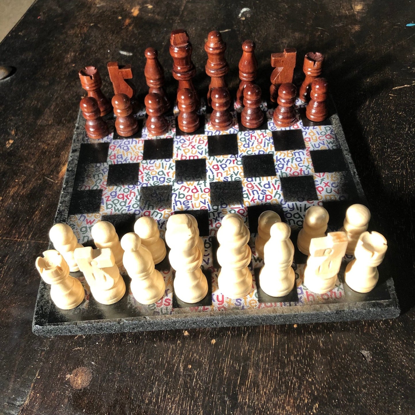 Scrapbook Chess Set - Colorful ABC's