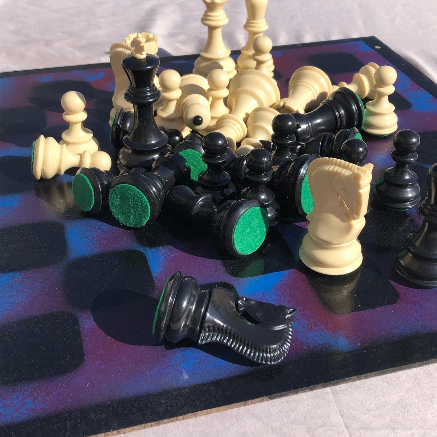 Large Chess Set - Blue & Purple